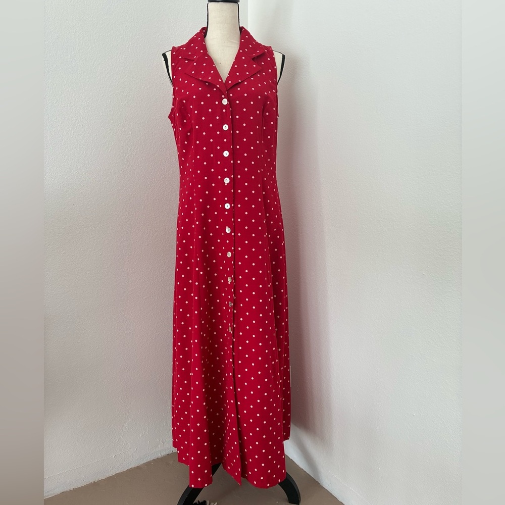 Vintage 90s Dressbarn Polka Dot Dress